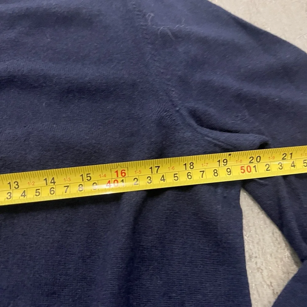Banana Republic Men's Navy Blue Extra Fine‎ Merino Wool Sweater V Neck Size L